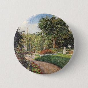Badge Rond 5 Cm Jardin des Mathurins à Pontoise par Pissarro