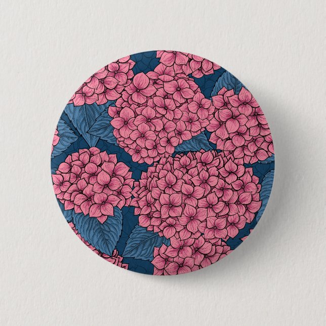 Badge Rond 5 Cm Jardin d'Hydrangea (Devant)