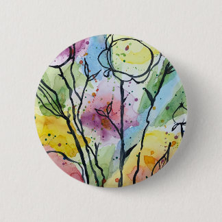Badge Rond 5 Cm jardin fleuri