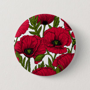 Badge Rond 5 Cm Jardin Red Poppy 2