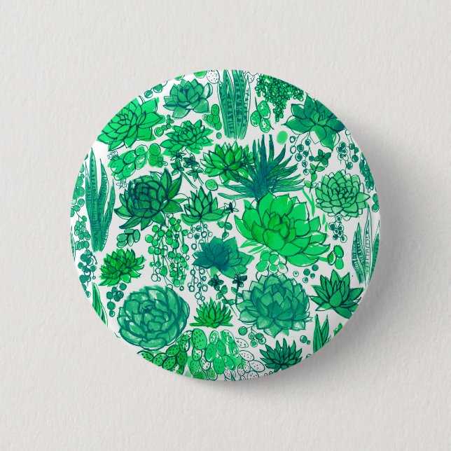Badge Rond 5 Cm Jardin succulent (Devant)