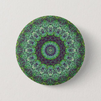 Badge Rond 5 Cm Jardin Vert Mandala Abstrait