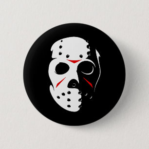 Badge Rond 5 Cm Jason Halloween Masque de Hockey Vendredi 13