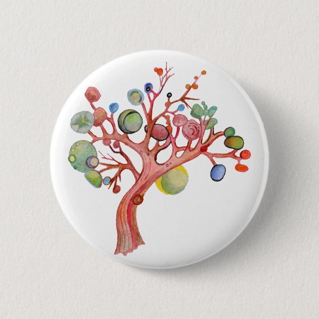 Badge Rond 5 Cm Jaspe l'arbre (Devant)
