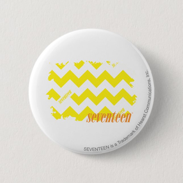 Badge Rond 5 Cm Jaune 2 de zigzag (Devant)