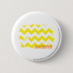 Badge Rond 5 Cm Jaune 2 de zigzag