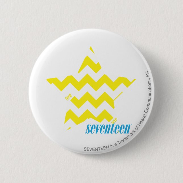 Badge Rond 5 Cm Jaune 3 de zigzag (Devant)