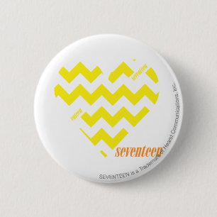 Badge Rond 5 Cm Jaune 4 de zigzag