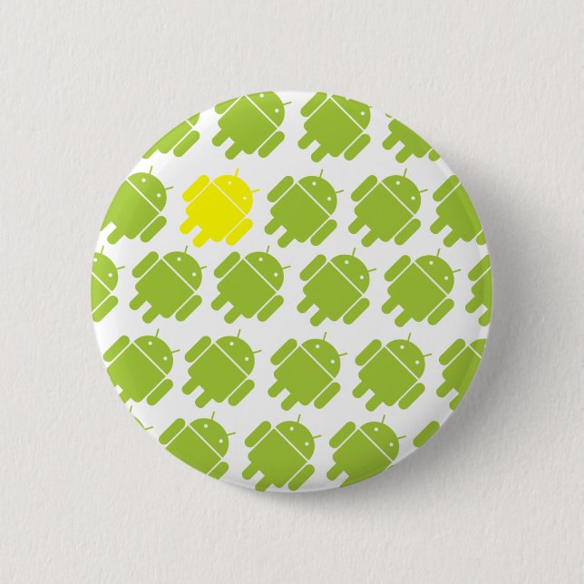 Badge Rond 5 Cm Jaune androïde volant (Devant)