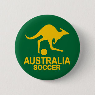 Badge Rond 5 Cm Jaune australien du football