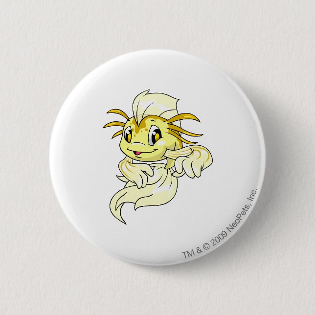 Badge Rond 5 Cm Jaune de Koi (Devant)
