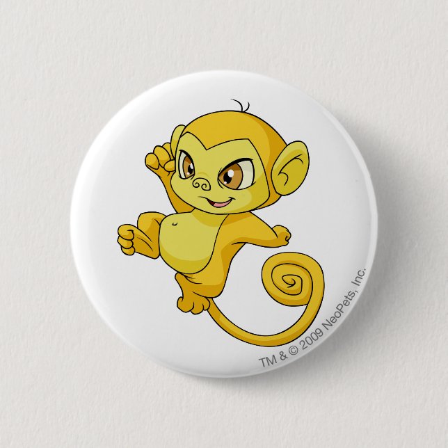 Badge Rond 5 Cm Jaune de Mynci (Devant)