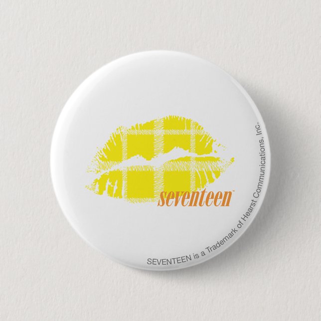 Badge Rond 5 Cm Jaune de plaid (Devant)