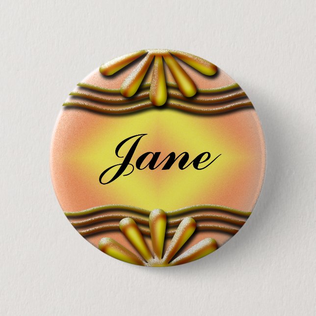 Badge Rond 5 Cm Jaune de plaque signalétique (Devant)