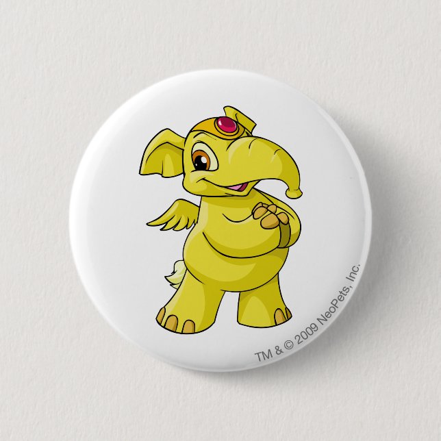 Badge Rond 5 Cm Jaune d'Elephante (Devant)