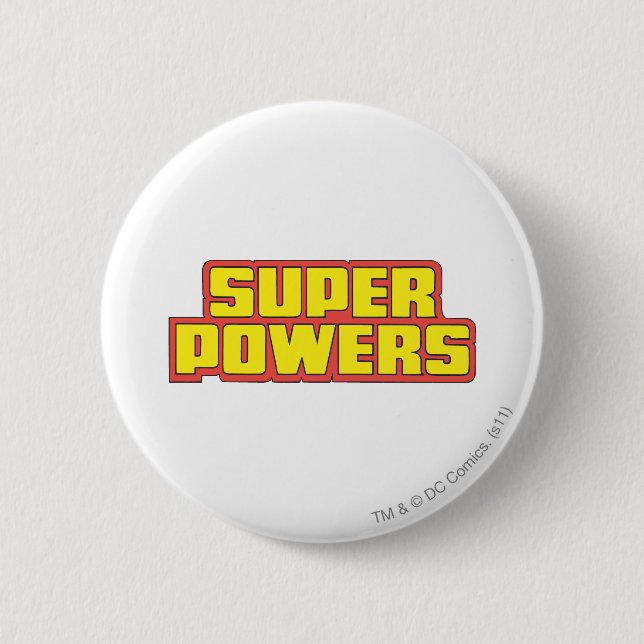 Badge Rond 5 Cm Jaune du logo Super Powers™ (Devant)