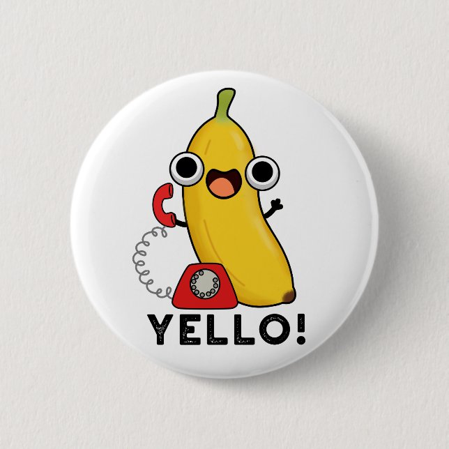 Badge Rond 5 Cm Jaune Fruit Fruit Jaune Banane Pun (Devant)