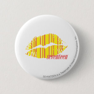 Badge Rond 5 Cm Jaune mince de rayures
