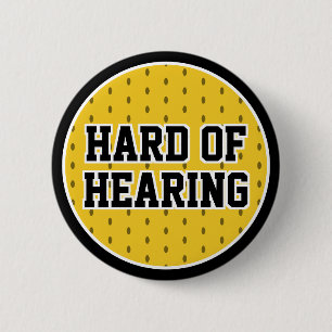 Badge Rond 5 Cm Jaune Noir Sport Varsity Malentendant