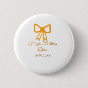 Badge Rond 5 Cm Jaune orange jaune aquarelle rétro heureux anniver
