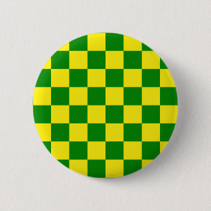 Badge Rond 5 Cm Jaune vert À damiers Motif chèque