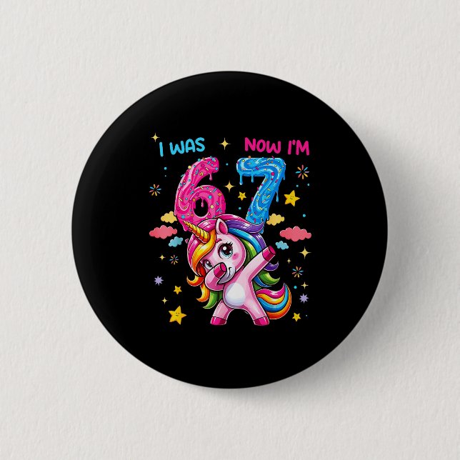 Badge Rond 5 Cm J'avais six ans maintenant j'ai sept ans Dabbing L (Devant)