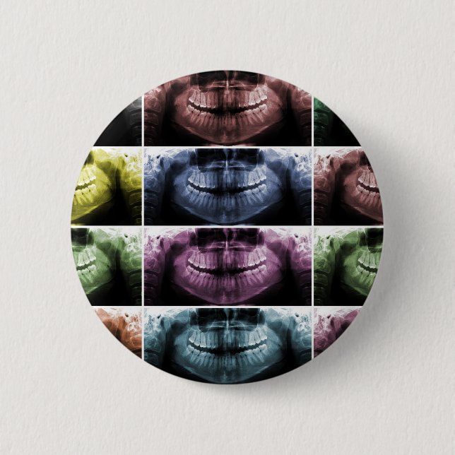 Badge Rond 5 Cm jawsbone-rayon X (Devant)