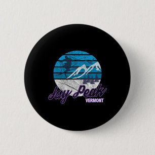 Badge Rond 5 Cm Jay Peak Vermont Nouvelle-Angleterre États-Unis St