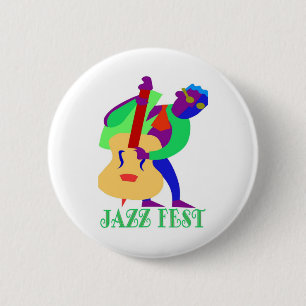 Badge Rond 5 Cm Jazz Fest Blues Man