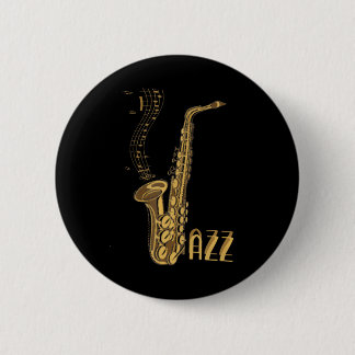 Badge Rond 5 Cm Jazz Musique Jazz Amateurs Jazz Fansaxophone Joueu