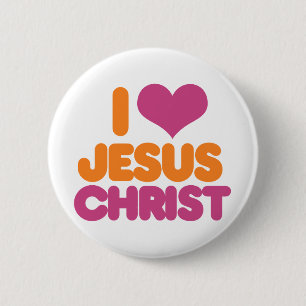 Badge Rond 5 Cm J'Coeur Jésus-Christ
