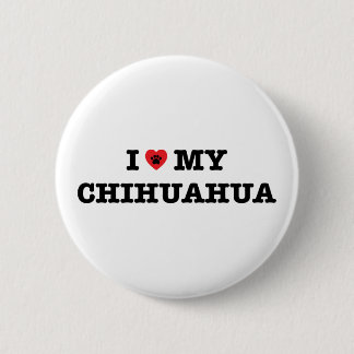Badge Rond 5 Cm J'Coeur Mon Bouton Chihuahua