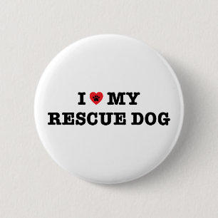 Badge Rond 5 Cm J'Coeur Mon Secourt Bouton Chien