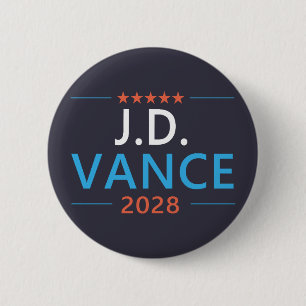 Badge Rond 5 Cm JD Vance 2028 Patriotique Républicain