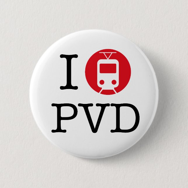 Badge Rond 5 Cm "Je bouton de Providence de tramway" (Devant)
