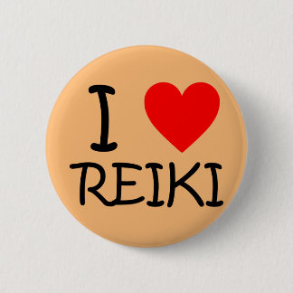 Badge Rond 5 Cm "Je bouton rond de Reiki de coeur"