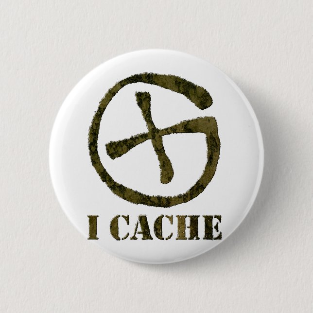Badge Rond 5 Cm JE CACHE le bouton (Devant)