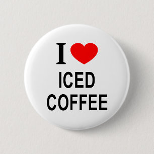 Badge Rond 5 Cm Je ❤️ CAFÉ GLACÉ J'AIME CAFÉ GLACÉ JE SUIS FAN DE