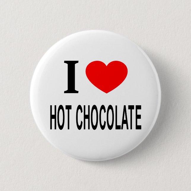 Badge Rond 5 Cm Je ❤️ CHOCOLAT CHAUD J'AIME CHOCOLAT CHAUD J'AIME  (Devant)