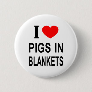 Badge Rond 5 Cm Je ❤️ COCHONS DANS DES COUVERTURES JE SUIS AMOUREU