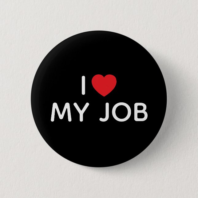 BADGE ROND 5 CM JE COEUR MON TRAVAIL BOLD MODERN NOIR (Devant)