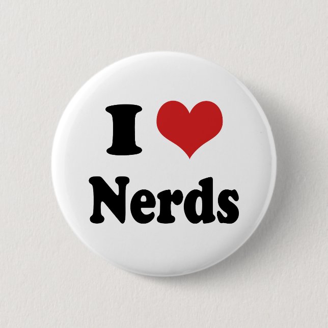 Badge Rond 5 Cm Je coeur Nerds (Devant)