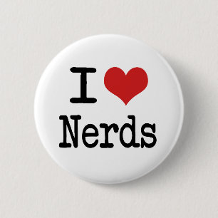 Badge Rond 5 Cm Je coeur Nerds