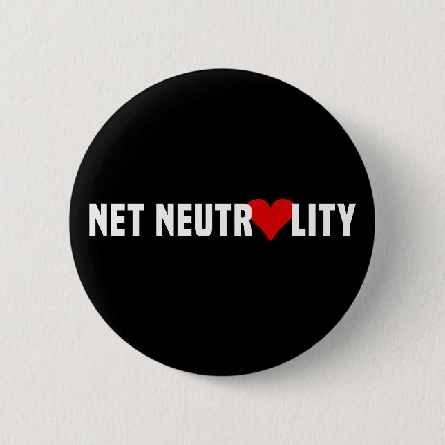 Badge Rond 5 Cm Je Coeur Neutralité Net (Devant)