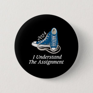 Badge Rond 5 Cm Je Comprends L'Ignorance Des Baskets Et Des Perles