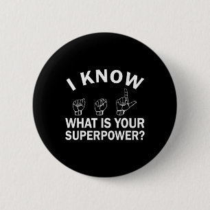 Badge Rond 5 Cm Je connais l'ASL Quel est votre signe de sensibili