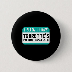 Badge Rond 5 Cm Je Connais Le Syndrome Tourette Et Le Ruban Turquo