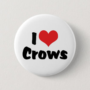 Badge Rond 5 Cm Je Corbeaux de Cœur d'Amour