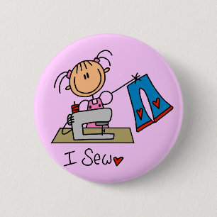 Badge Rond 5 Cm Je couds des T-shirts et des Cadeaux