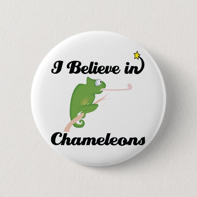 Badge Rond 5 Cm je crois aux caméléons (Devant)